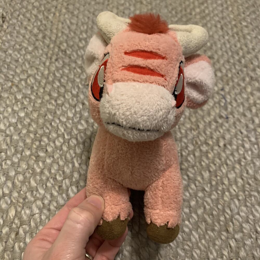 RARE Neopets Orange Red Pink Kau Cow Plush Animal Stuffed Toy 2002 Striped